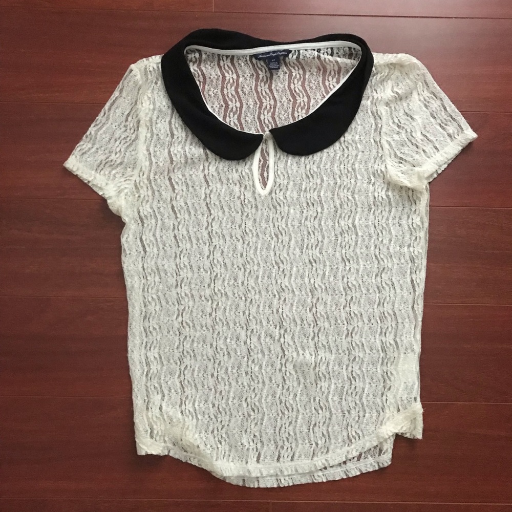 ❤️Knitted lacy collared shirt